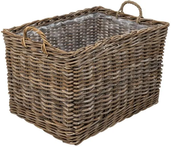 Kurv aflang med hjul 82x57x52cm