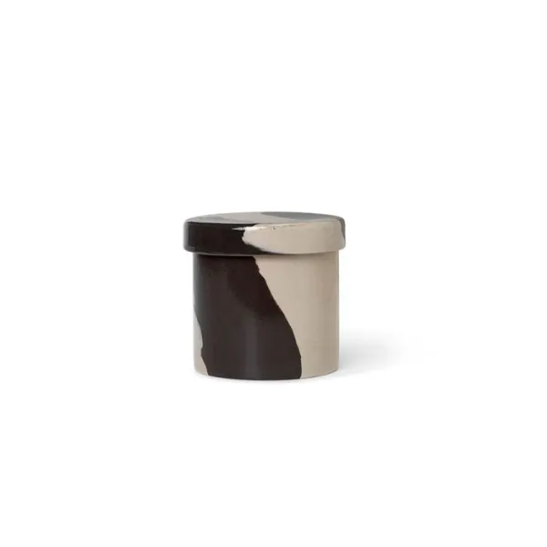 Ferm Living Inlay container - small - Sand/Black